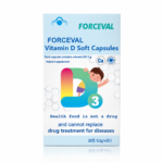 Forceval Vitamin D Softgels product packaging with supplement facts and usage information - image 1