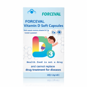 Forceval Vitamin D Softgels product packaging with supplement facts and usage information - image 1
