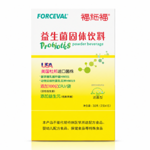 Forceval Probiotic Solid Drink Mix product packaging with supplement facts and usage information - image 1