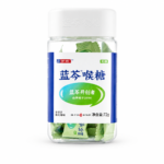 HuYou Lanqin Botanical Throat Lozenges Jar product packaging with supplement facts and usage information - image 1